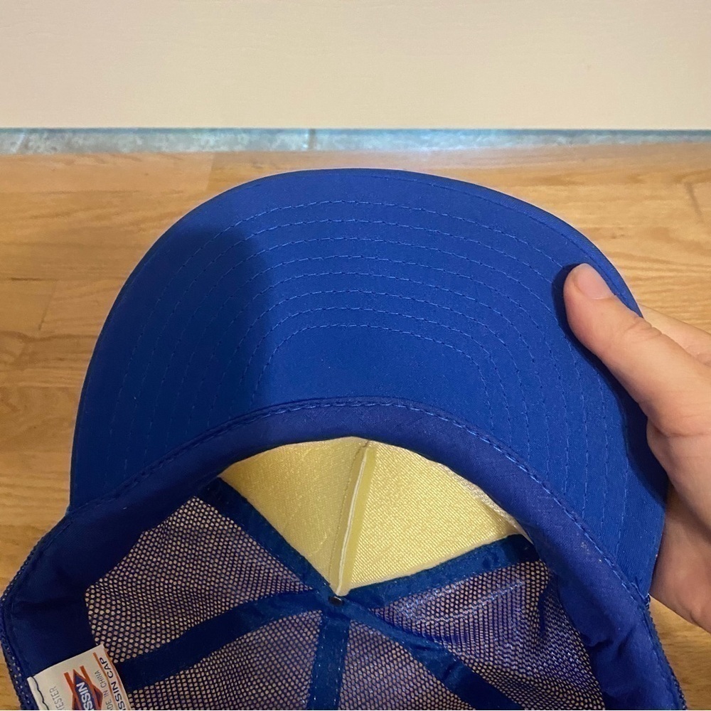 Vintage Ford New Holland Tractor Puffy Trucker Hat SnapBack Mesh Blue White - Picture 10 of 12
